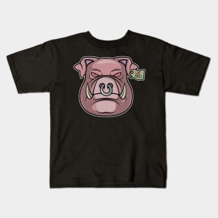 Pink Head Swine Kids T-Shirt